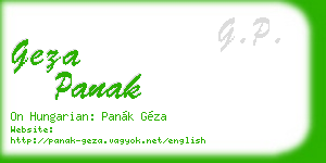 geza panak business card