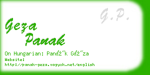 geza panak business card